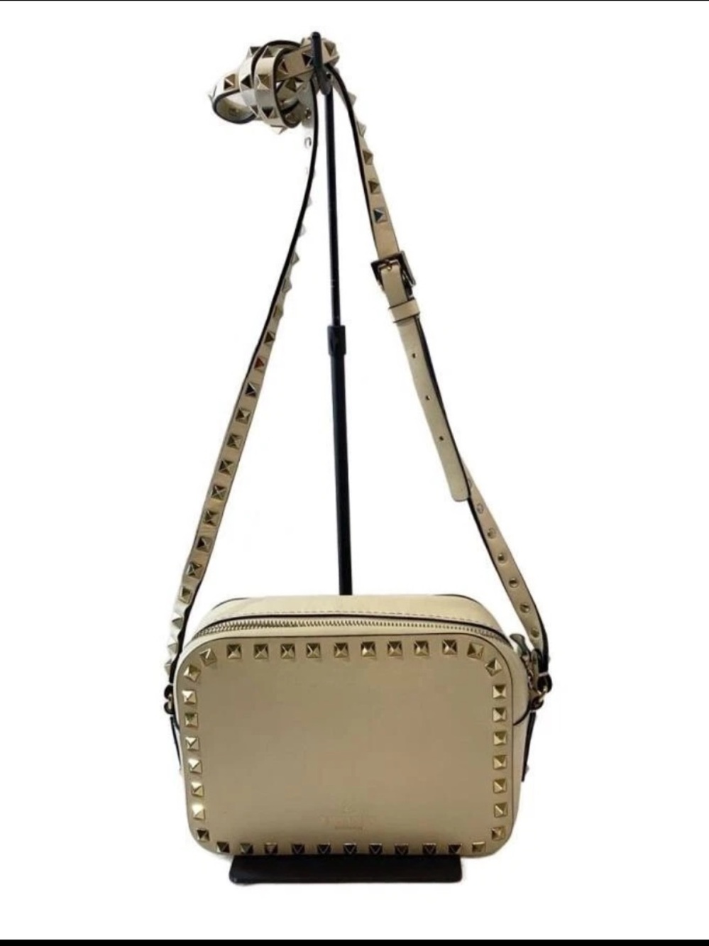 Valentino Garavani Cream Rockstud Crossbody Bag